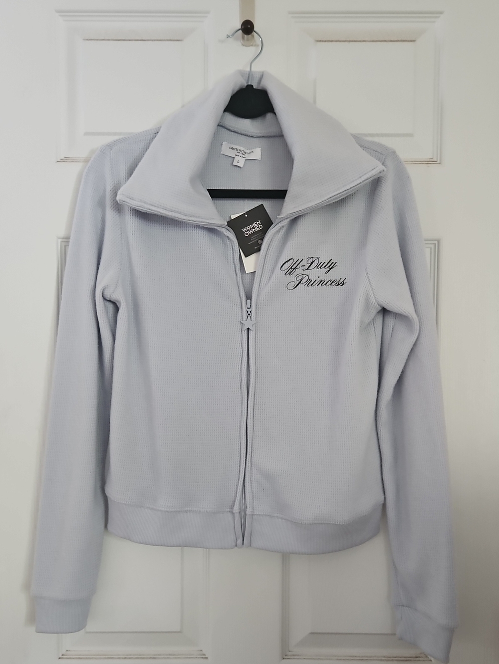 Grayson Threads Light Gray Waffle Zip-Up Jacket